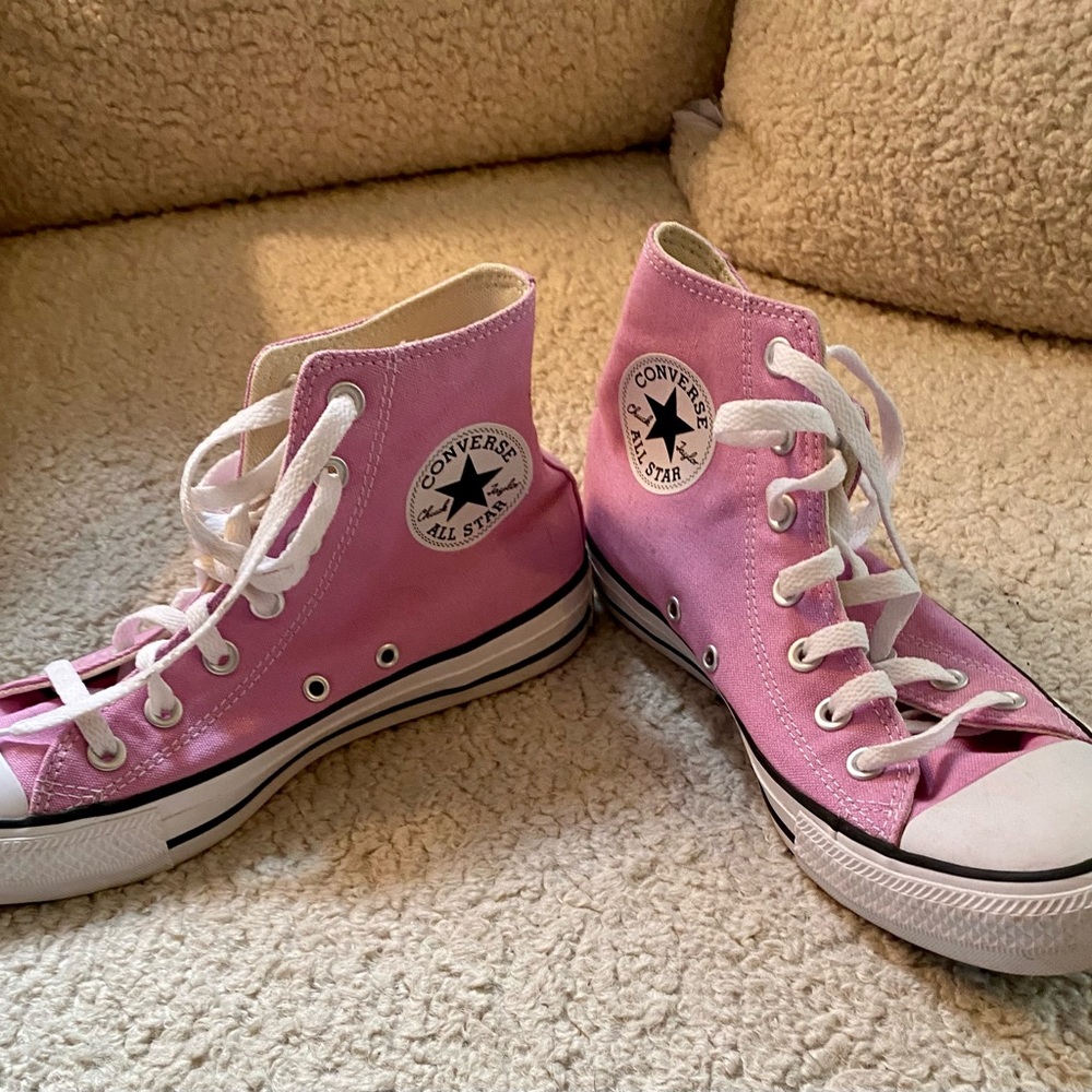 Pink Converse, worn once